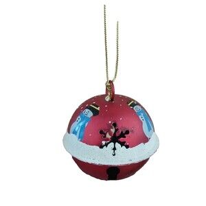 Snowman Metal Christmas Ball Ringing Bell Hanging Holiday Tree Decoration